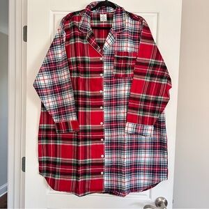 NWT Lands end plaid pajamas top